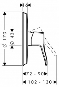 Внешняя часть встр.смесителя для душа хром HANSGROHE 31676000 в Орле 2