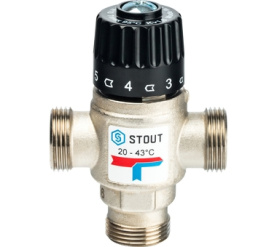 Термостатический смесительный клапан для систем отопления и ГВС 3/4 НР 20-43° STOUT SVM-0020-164320 в Орле 1