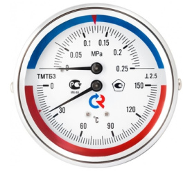 Термоманометр 80 мм, ТМТБ-31Р.1(0-120С)(0-0,6MPa)G12.2,5 ТИП - ТМТБ-31Р, температур РОСМА 00000002329 в Орле 1