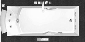 Ванна 180х90см SX со смес, дезинф. и подсветкой бел/хром/венге JACUZZI 9F43-344A в Орле 0