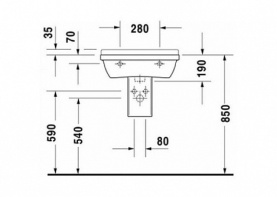 Полупьедестал белый DURAVIT 0865150000 в Орле 2