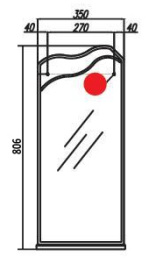 Зеркало Акватон "Колибри 45" 653-2 (лев)  (806*350*70)  без светильника в Орле 2