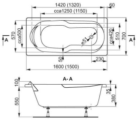 Акриловая ванна Vagnerplast Cavallo 170x75 прямоугольная VPBA170CAV2X-01 в Орле 2