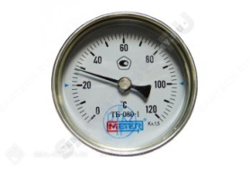 Термометр биметаллический Метер ТБ80 120C Дк 80 L=100 в Орле 1