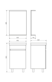 Тумба-умывальник Comforty "Астра-50" эбони светлый с раковиной Ringo50 F01 в Орле 1