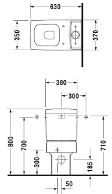 Бачок Duravit Vero 09091000051-WG с механизмом слива хром, подвод снизу/сзади в Орле 3