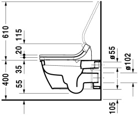 Унитаз подвесной Duravit Durastyle 370x620 мм 2537590000 с вертикальным смывом в Орле 2