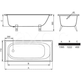 Ванна стальная Estap Classic-A 140x70 прямоугольная в Орле 2