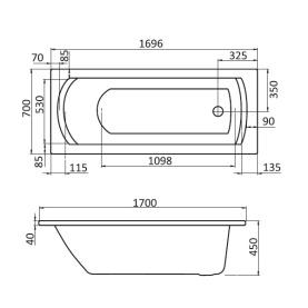 Ванна акриловая Santek Монако 170x70 с гидромассажем Комфорт Плюс 1WH112399 в Орле 2