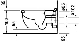 Унитаз подвесной Duravit Starck 3 37x62 2226590000 с вертикальным смывом, с креплением в Орле 1