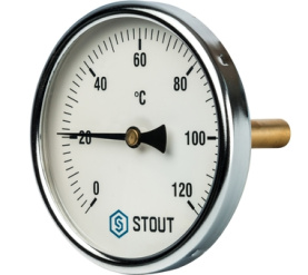 Термометр биметаллический с погружной гильзой. Корпус Dn 100 мм, гильза 75 мм STOUT SIM-0001-107515 в Орле 0