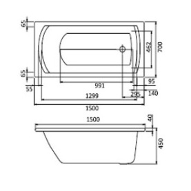 Ванна акриловая Santek Монако 150x70 гидромассажная Комфорт 1WH112377 в Орле 2