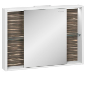 Шкаф зеркальный Белль 100, белый с макассар в Орле 0