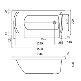 Ванна акриловая Santek Монако 150x70 с гидромассажем Базовая 1WH112337 в Орле 1