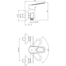 Смеситель BONN (арт. BO31610241) для душа с аксессуарами, карт. 35 мм Zollen в Орле 2