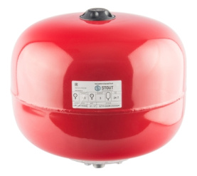 Расширительный бак на отопление 24 л. (цвет красный) STOUT STH-0006-000024 в Орле 0