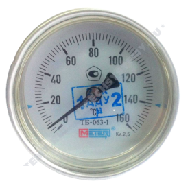 Термометр биметаллический Метер ТБ63 160C Дк 63 L=80 в Орле 0