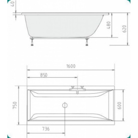 Акриловая ванна Vagnerplast Cavallo 180x80 прямоугольная VPBA180CAV2X-01 в Орле 1