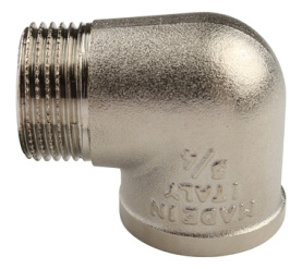 Угольник НВ никелированный 3/4х3/4 для стальных труб резьбовой TIEMME 1500146(1561N000505) в Орле 2
