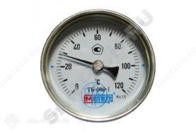 Термометр биметаллический Метер ТБ63 120С Дк 63 L=40 в Орле 1