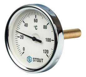 Термометр биметаллический с погружной гильзой. Корпус Dn 80 мм, гильза 75 мм 1 STOUT SIM-0001-807515 в Орле 0