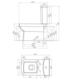 Унитаз-компакт Della Quattro Wood DE511090024, горизонтальный выпуск, 2-реж смыв, сиденье дюропласт с микролифтом (венге) в Орле 2