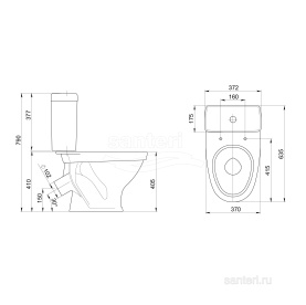 Унитаз-компакт Santeri (Воротынск) Форвард белый крап, +арматура, +сиденье в Орле 6