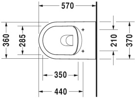 Унитаз подвесной Duravit ME by Starck 37x57 2529090000 безободковый с крепежем Durafix в Орле 1