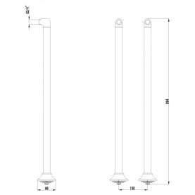 Комплект колонн 2 шт. для установки смесителя на пол ванны, бронза в Орле 1
