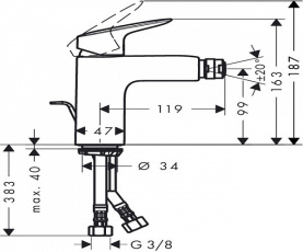 Смеситель для биде Hansgrohe Logis 100 мм 71200000 в Орле 1