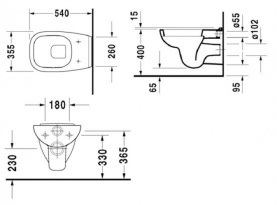 Унитаз подвесной Duravit D-Code 355x545 мм 25350900002 с вертикальным смывом в Орле 1
