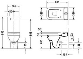 Чаша унитаза Duravit PuraVida 2119090064 слив горизонтальный, с креплением в Орле 2