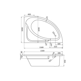 Ванна акриловая Santek Гоа 150x100 с гидромассажем правая Комфорт 1WH112389 в Орле 1