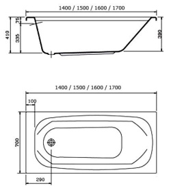 Каркас Riho Nora 160x90 R для асимметричной ванны металлический в Орле 2
